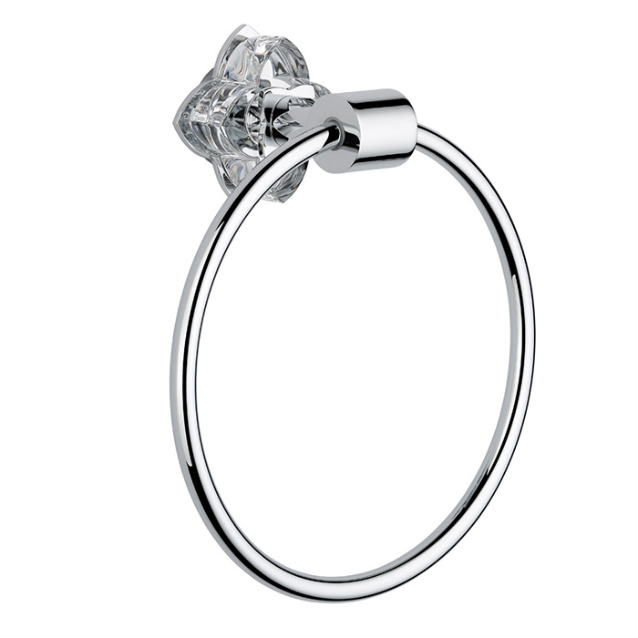 THG Pétale de cristal clair Полотенцедержатель - кольцо 18см., подвесной, цвет: хром/прозрачный хрусталь