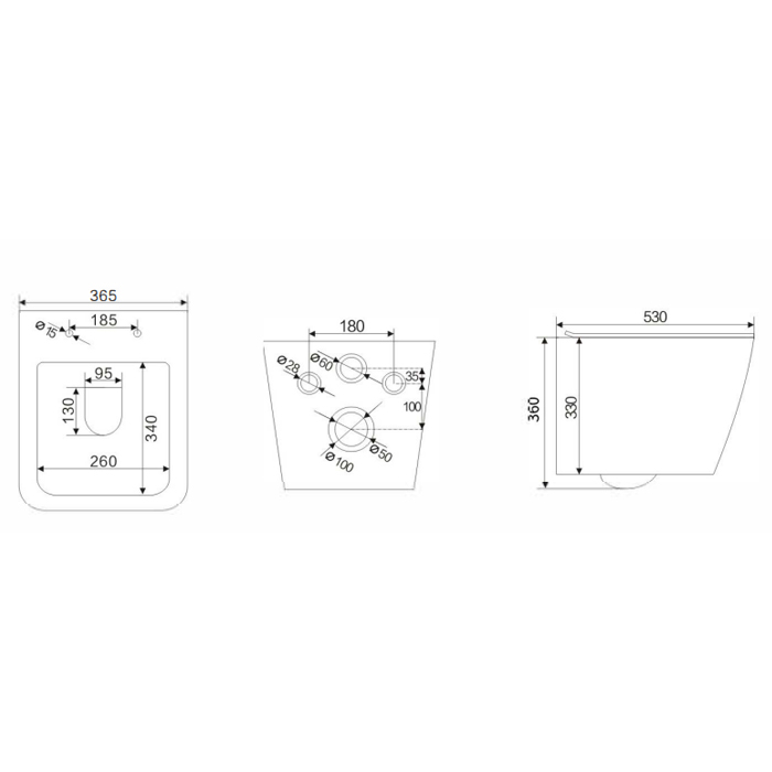 NEMO Унитаз 53x36см., подвесной, безободковый, сиденье микролифт, цвет: белый глянцевый