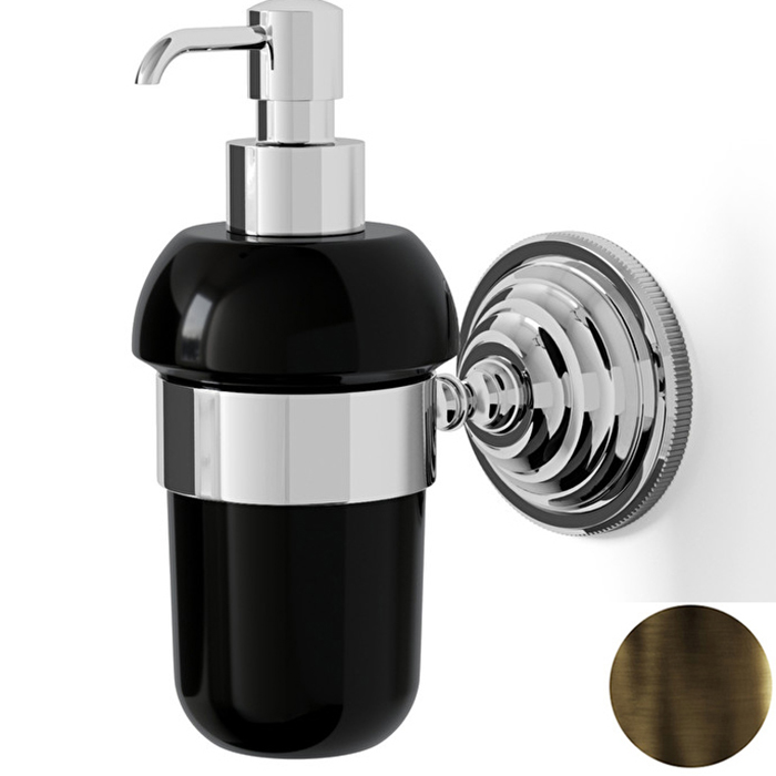 Devon&Devon Black Diamond Дозатор для жидкого мыла, подвесной, черная керамика, цвет: бронза