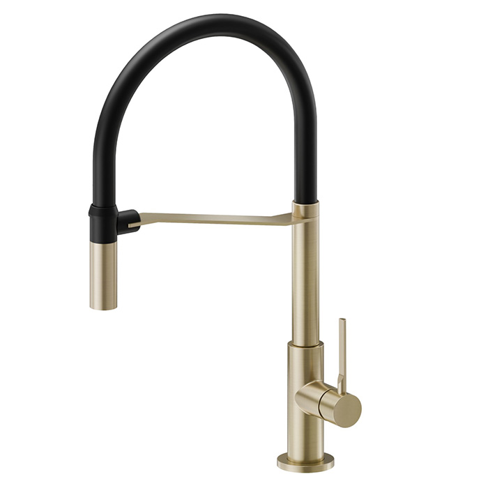 Newform Maki Смеситель для кухни, 1 отв., цвет: Brushed p. Gold/Matt black