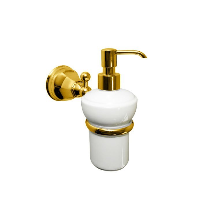 Nicolazzi Teide Дозатор для жидкого мыла подвесной, цвет: золото/белый