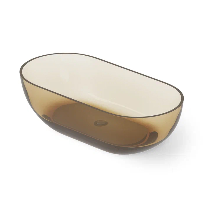 Dea Design Shadow Ванна 165x82x52см., отдельностоящая, Glasstech, прозрачная смола, цвет: classic green