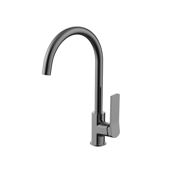 NEMO Prima Смеситель для раковины, 1 отв., с донным клапаном, поворотный излив, цвет: gun metal