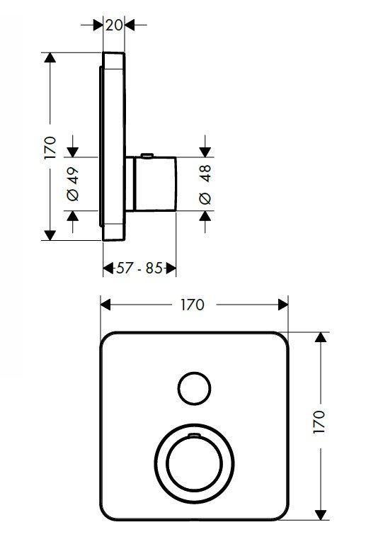 Axor ShowerSelect Термостат для 1 потребителя, СМ, внешняя часть, цвет: хром