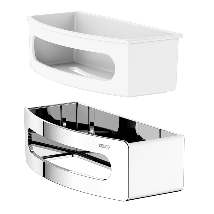 Keuco Elegance Полочка для душа, подвесная, цвет: белый/хром