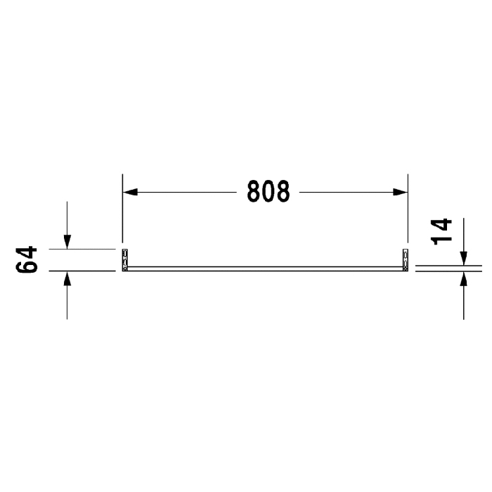 Duravit D-Code Полотенцедержатель труба с квадратным сечением, 80.8x1.4см, хром