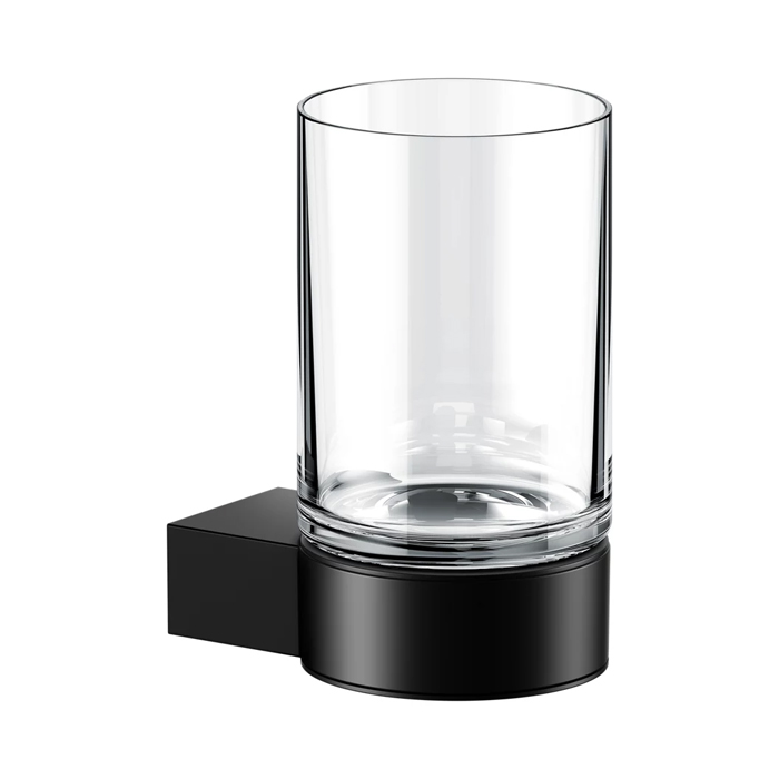 Keuco Plan Стакан, подвесной, хрустальный, цвет: прозрачный/черный матовый