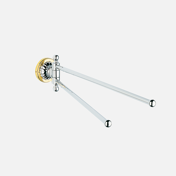 THG Malmaison Portoro Полотенцедержатель двойной 43.3см., поворотный, подвесной, цвет: хром/золото