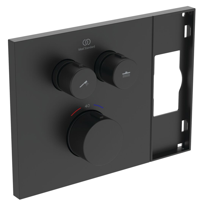 Ideal Standard Ceratherm Navigo Solos Смеситель для душа, встраиваемый, термостатический, цвет: Silk Black (Черный матовый)