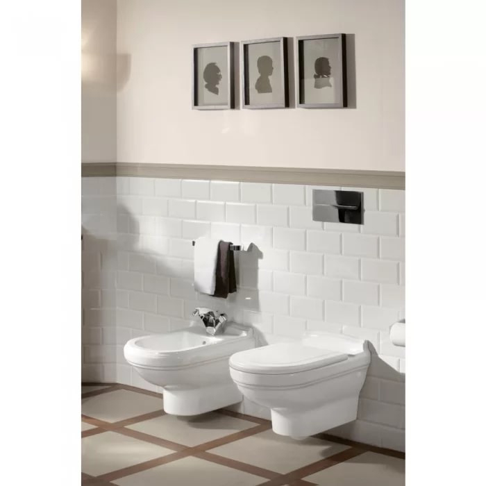 Villeroy&Boch Hommage Унитаз 37х60х34.5см., подвесной, CeramicPlus, цвет: альпийский белый