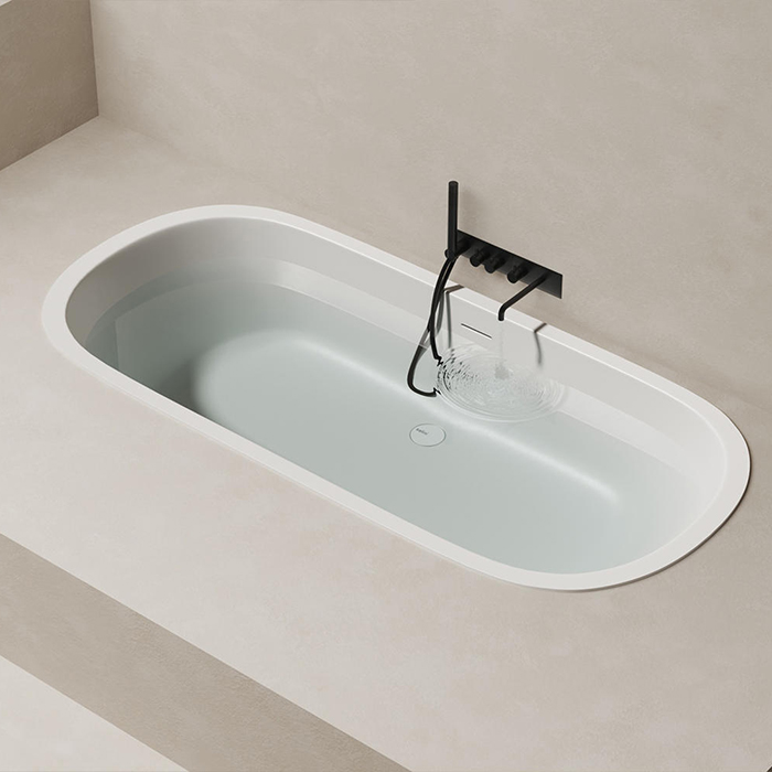 Salini Ornella Axis Ванна встраиваемая 180х80х60см, версия Oval, материал: S-Sense, цвет: белый глянец