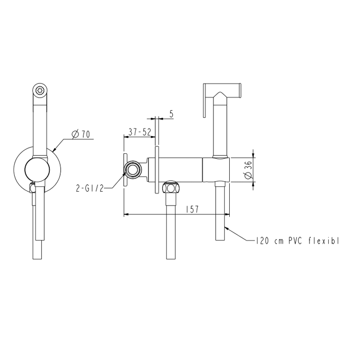 NEMO Гигиенический душ с прогрессивным картриджем, цвет: хром