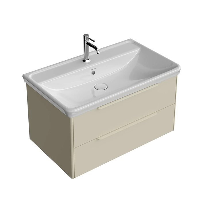 Kerama Marazzi Elegance Тумба подвесная 80см, 2 ящика, цвет: жемчужный лён