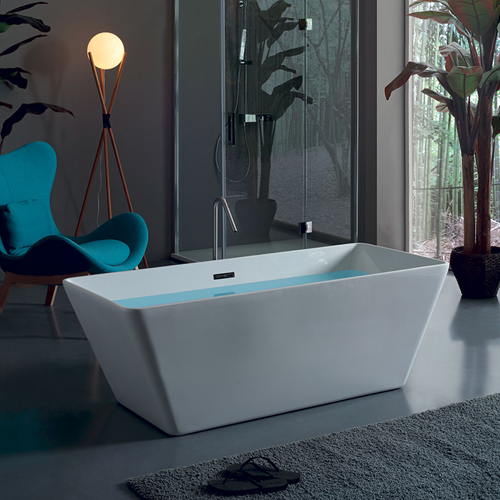 Kerasan Ego Ванна отдельностоящая, акриловая  160х70х55см в комплекте со сливом Click-clack, цвет: белый