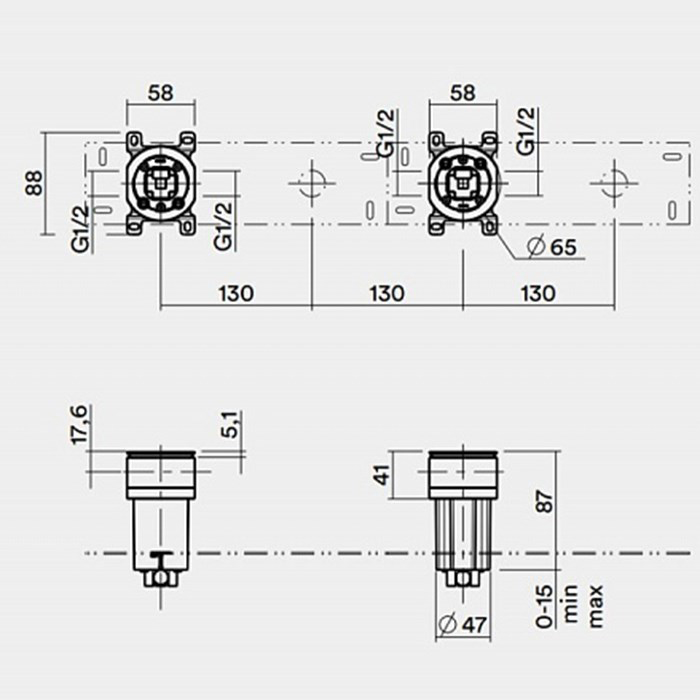 QuadroDesign Встраиваемая универсальная часть (соответствует GI3)
