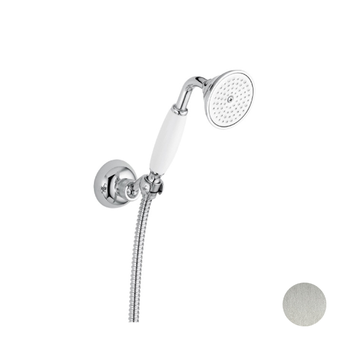 Bugnatese Wellness Душевой гарнитур, в комплекте: ручной душ, шланг 150 см и настенный крепеж, цвет: брашированный никель