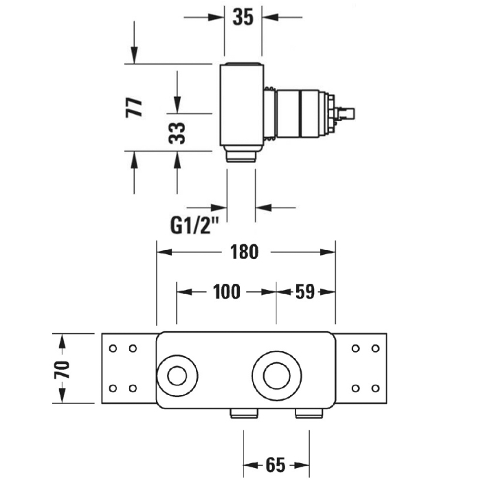 Duravit C.1 Базовый комплект однорычажного смесителя для скрытого монтажа