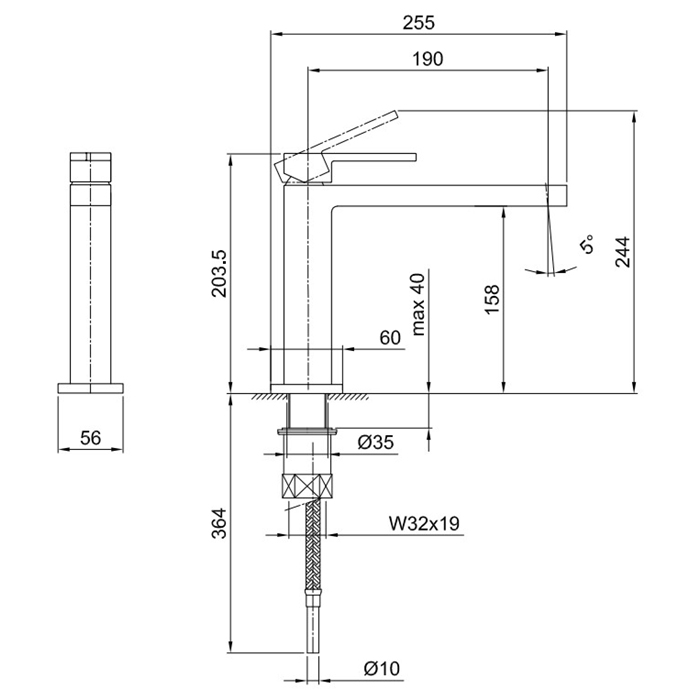 Fantini AR/38 Смеситель для раковины, 1 отверстие, цвет: хром