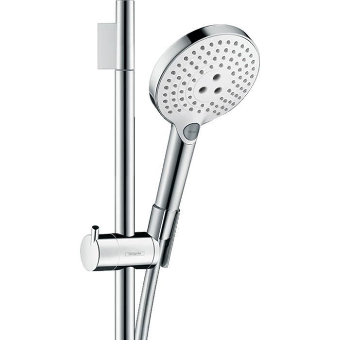 Hansgrohe Raindance Select S Душевой набор: штанга 65см, ручной душ, 3jet (Rain, RainAir, WhirlAir), мыльница, шланг, цвет: белый/хром