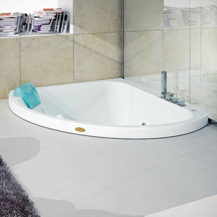 Jacuzzi Aquasoul Corner 140 R+C Ванна, 130x130x57см, гидромассажная, встроенная, без смесителя, цвет: белый-хром