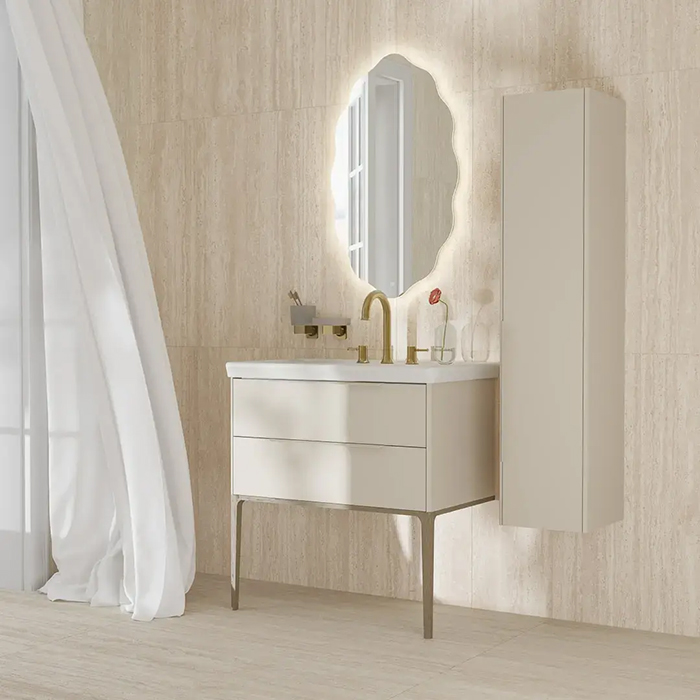 Kerama Marazzi Elegance Тумба подвесная 80см, 2 ящика, цвет: жемчужный лён