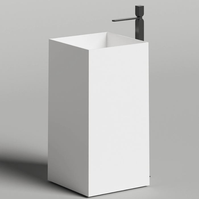 Salini Armonia Square 01 Раковина напольная 45х45х90см., без отв., мат-л: S-Stone, цвет: белый матовый