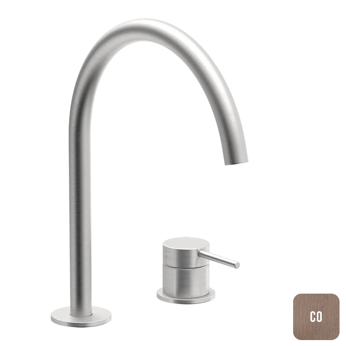 Almar Still Смеситель для раковины, на 2 отв., без донного клапана, цвет: PVD Brushed Copper