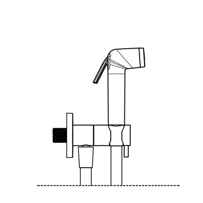 Almar Гигиенический душ со шлангом 120см., вывод с держателем и прогрессивный картридж, цвет: черный металл браш PVD