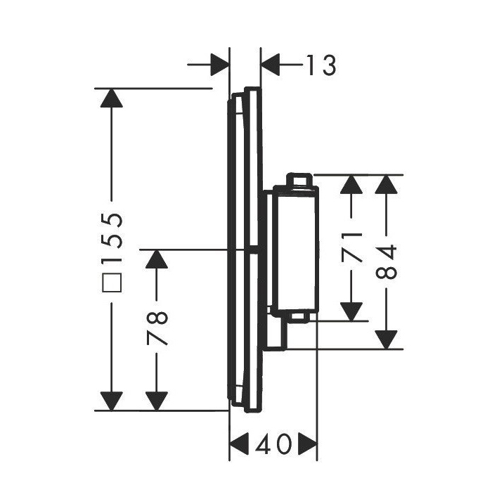 Hansgrohe ShowerSelect Comfort Q Смеситель для ванны, настенный, термостатический, цвет: хром