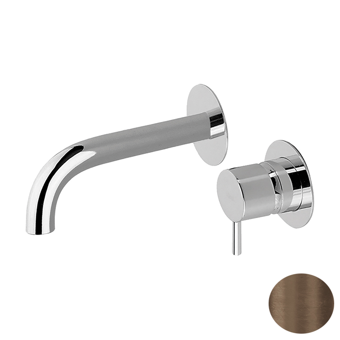 Cisal Less New Смеситель для раковины, встраиваемый, излив: 30см, цвет: темная матовая латунь