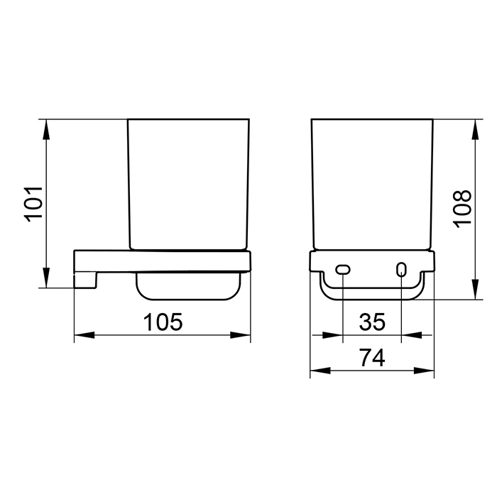 Keuco Collection Moll Стакан, подвесной, хрустальный, цвет: хром