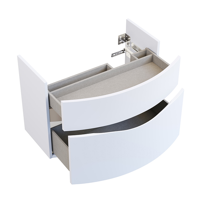 Kerama Marazzi Riva Тумба подвесная 80см, с раковиной, цвет: белый матовый