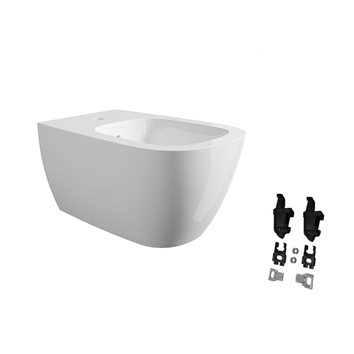 Alice Wunder Биде подвесное 53х31см., с набором для крепления, цвет: белый глянцевый