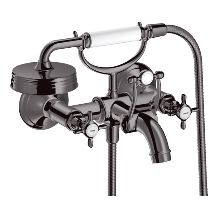 Axor Montreux Смеситель для ванны, настенный, с ручным душем, цвет: полированный черный хром