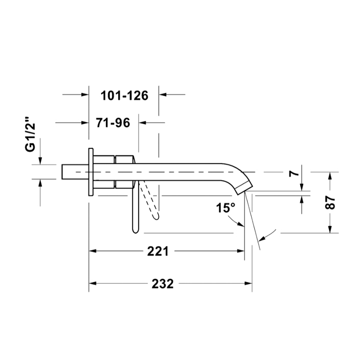 Duravit Balcoon Смеситель для раковины, настенный, Minus Flow, цвет: хром