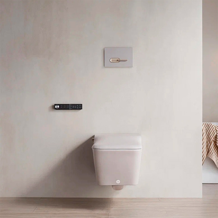 Arrow Glacier Унитаз Smart с функцией биде, 41x60см, подвесной, безободковый, клавиша смыва, цвет: бежевый