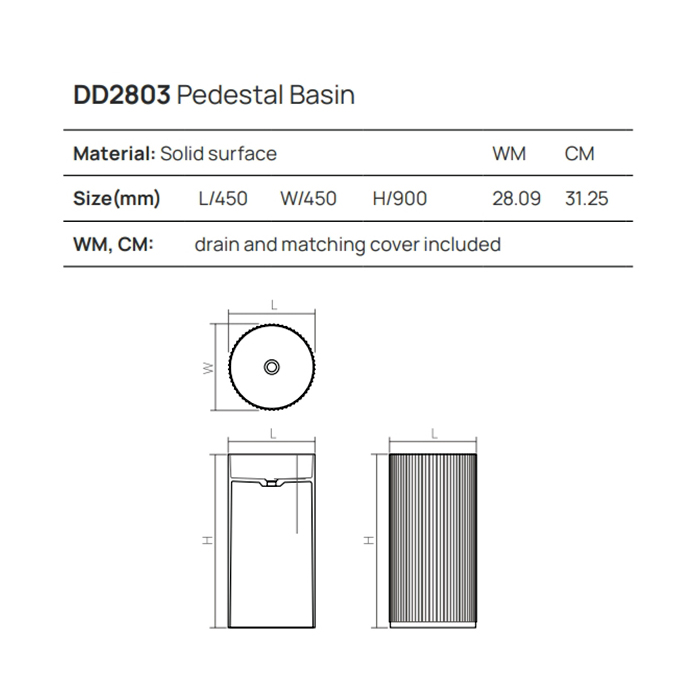 Dea Design Pedestal Basin Раковина 45х90см., напольная, без отв., цвет: red wine
