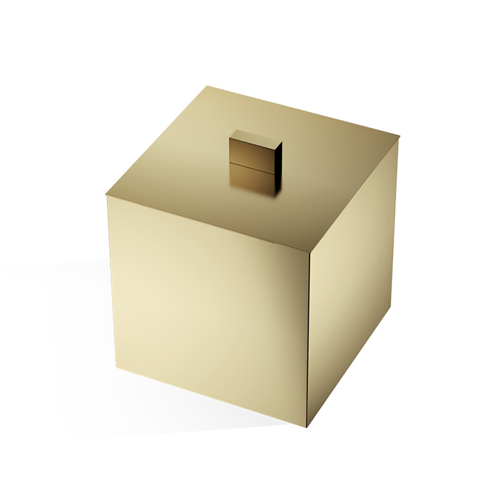 Decor Walther Cube DW 3560 Баночка универсальная 13x13x14.5см, с крышкой, настольная, цвет: золото матовое