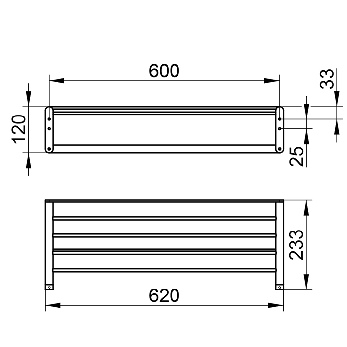 Keuco Elegance Полка для полотенец 62см, подвесная, цвет: хром