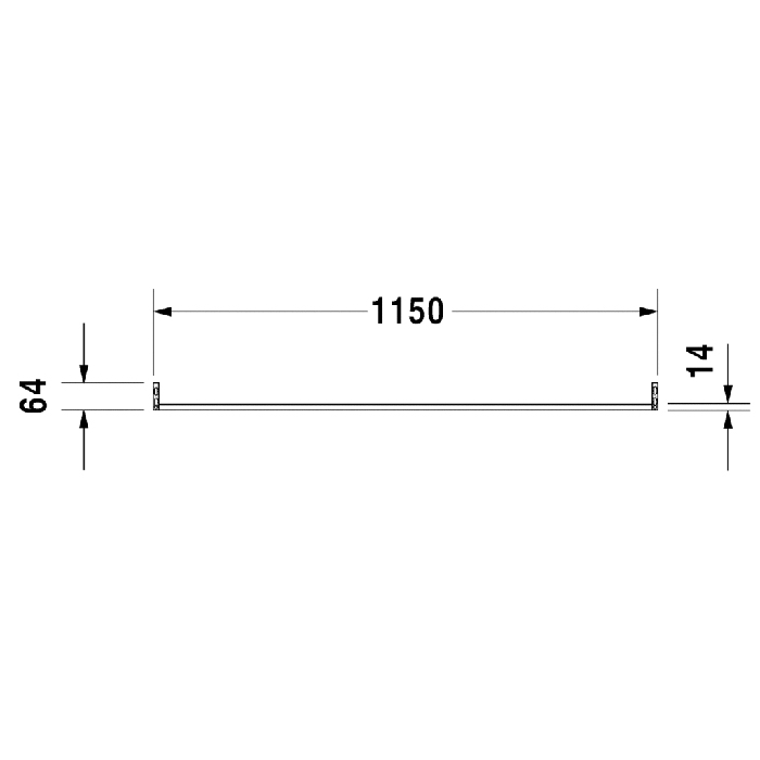 Duravit D-Code Полотенцедержатель труба с квадратным сечением, 115x1.4см, хром