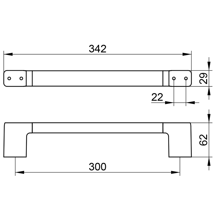 Keuco Collection Moll Поручень 30cм, подвесной, допустимая нагрузка 115 кг, цвет: хром