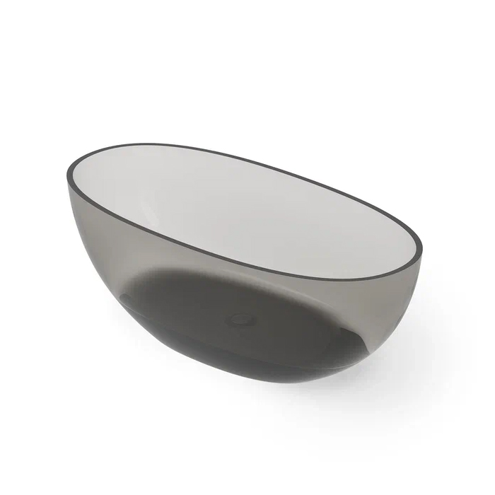Dea Design Nature Ванна 155х75х55см., отдельностоящая, Glasstech, прозрачная смола, цвет: Smoky Black R4