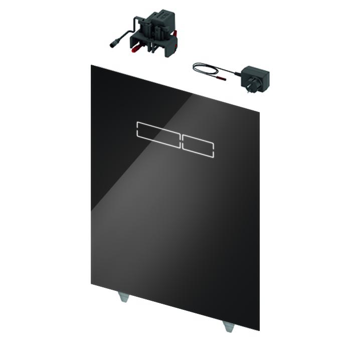 TECElux Верхняя панель с сенсорным блоком управления смыва, стекло: черное