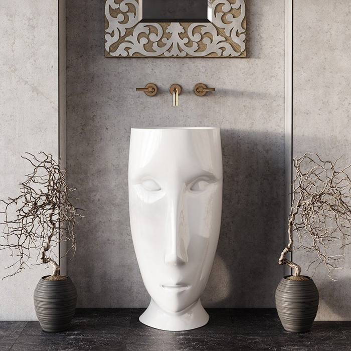 Kerasan Artwork Раковина 45х51х h94.5см., свободностоящая "MOLOCO", с отверстием для слива в пол, цвет: белый матовый