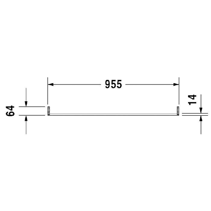 Duravit Vero Полотенцедержатель труба с квадратным сечением, 95.5x1.4см, хром
