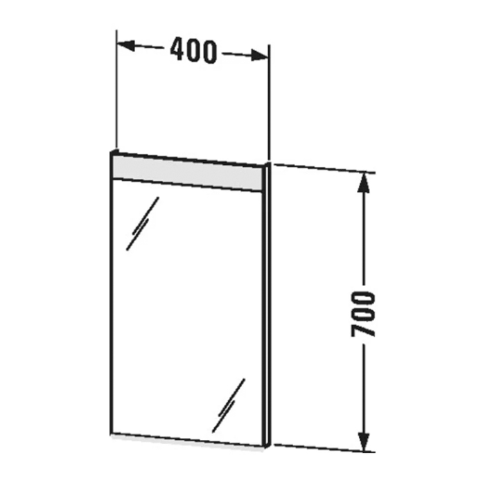 Duravit Зеркало 40x3.5x70см., подвесное, цвет: белый матовый