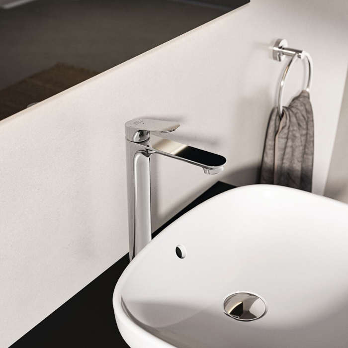 Ideal Standard Ceralife O Смеситель для раковины, на 1 отв., H24см., высокий, технология BlueStart, цвет: хром