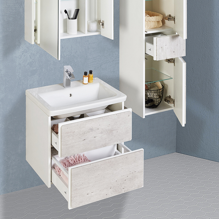 Roca Ronda Зеркальный шкаф 60x78см, с LED-подсветкой сверху, блоком с розеткой и выключателем-кнопкой с диммером, цвет: белый матовый 