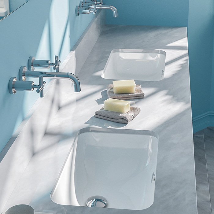 Catalano Italy Раковина 55х38смсм., встраиваемая под столешницу с переливом, цвет: белый глянцевый