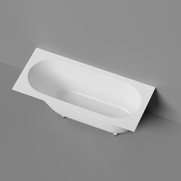Salini Lofo Ванна 168.8х74.2х59см., встраиваемая, Solid Surface, без слив-перелива, с ножками, цвет: белый матовый